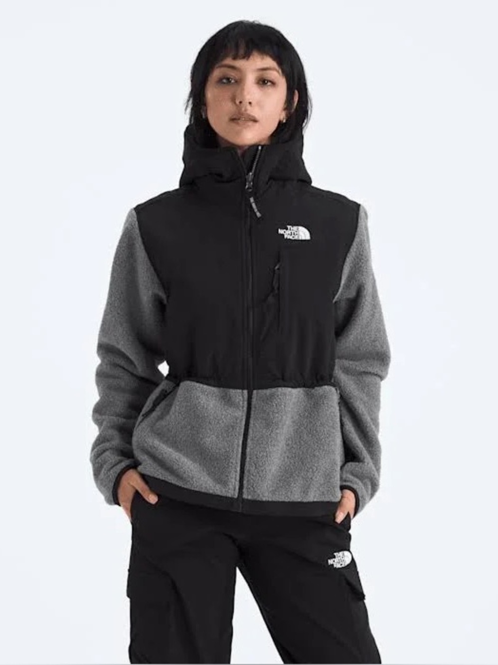 NWT The North Face Medium Heather Grey Retro Denali Hoodie- Women's Size Medium